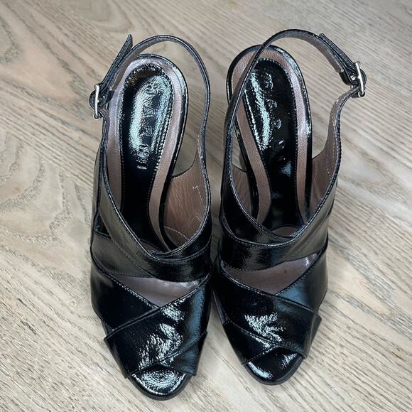 Marni Patent Leather Peep Toe Slingback Platform Heeled Sandals Women’s Size 7 - Picture 5 of 10